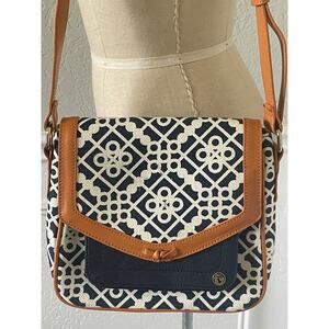Spartina 449 Bag Daufuskie Island Line Leather Navy Blue Pattern